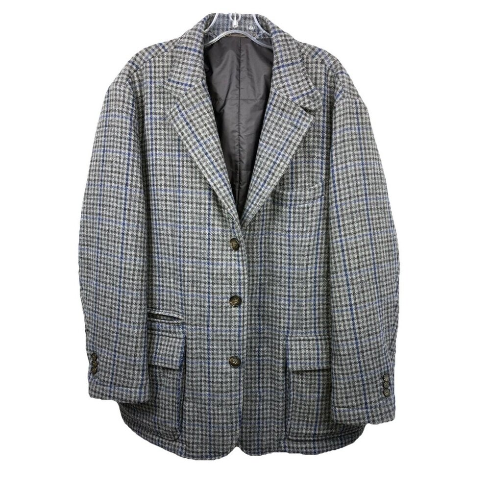 XXL Hackett James Micro Check Hunting Highlander Jacket Insulated Weatherized